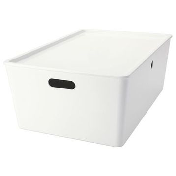 IKEA Kuggıs Beyaz 37x54x21 cm Kapaklı Kutu