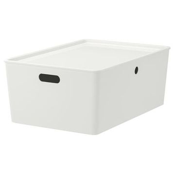 IKEA Kuggıs Beyaz 37x54x21 cm Kapaklı Kutu