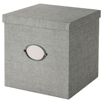 IKEA Kvarnvık Gri 30x30x30 cm Kapaklı Kutu