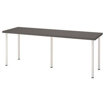 IKEA LAGKAPTEN/ADILS 200x60 cm Koyu Gri-Beyaz Çalışma Masası