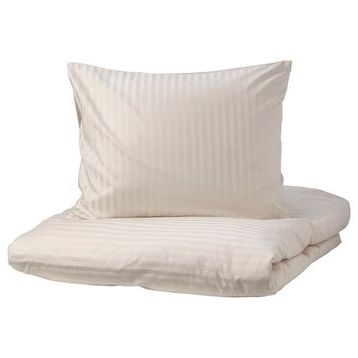 IKEA Nattjasmin 240x220/50x60 cm Açık Bej Çift Kişilik Nevresim Seti