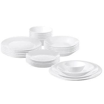 IKEA Oftast 24 Parça Beyaz Temperli Cam Yemek Takımı