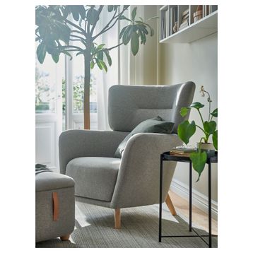 IKEA Oskarshamn Tibbleby Bej-Gri Tekli Koltuk