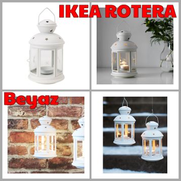 IKEA Rotera Beyaz 21 cm Fener