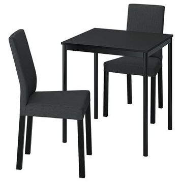 IKEA Sandsberg Siyah 2 Sandalyeli Mutfak Masası Takımı