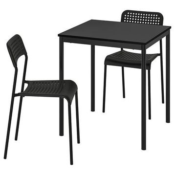 IKEA Sandsberg Siyah 2 Sandalyeli Mutfak Masası Takımı
