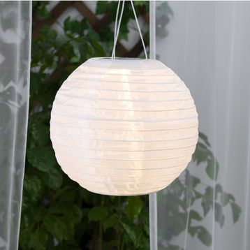 IKEA Solvınden Ledli Çizgili Sarı-Beyaz 30 cm Güneş Enerjili Sarkıt Lamba