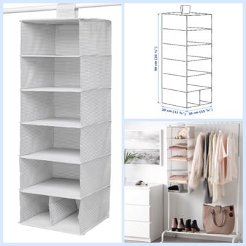 IKEA Stuk Beyaz Gri 30x30x90 cm Bölmeli Düzenleyici