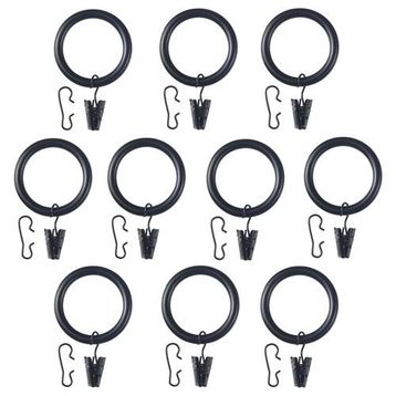 IKEA Syrlıg Siyah 10 Adet 25 mm Perde Halkası Seti