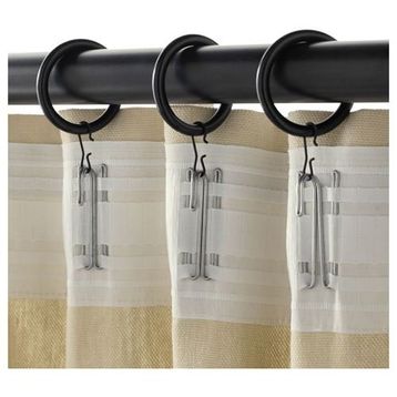 IKEA Syrlıg Siyah 10 Adet 25 mm Perde Halkası Seti