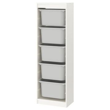 IKEA Trofast 34x44x55 cm Beyaz-Gri Saklama Ünitesi