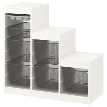 IKEA Trofast 34x44x55 cm Beyaz-Gri Saklama Ünitesi