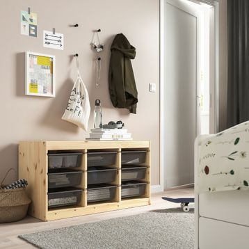 IKEA Trofast 94x44x91 cm Çam-Gri Saklama Ünitesi