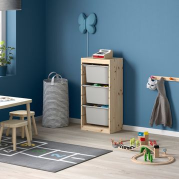 IKEA Trofast 94x44x91 cm Çam-Gri Saklama Ünitesi