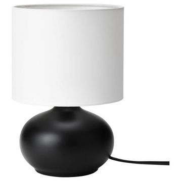 IKEA Tvarfot Siyah Beyaz Abajur