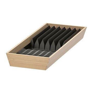 IKEA Uppdatera 20x50 cm Açık Bambu Antrasit Çekmece Düzenleyici