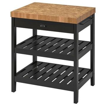 IKEA Vadholma Siyah Meşe 79x63x90 cm Mutfak Adası