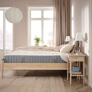 IKEA Valevag 180x200 CM Açık Mavi Çift Kişilik Yatak