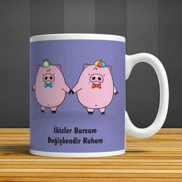 İkizler Burcu Seramik Kupa Bardak