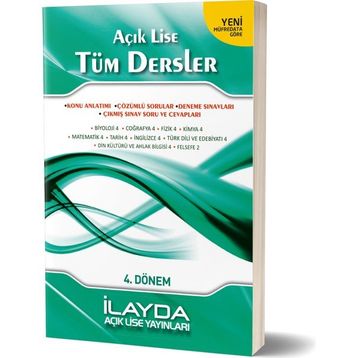 İlayda Açık Öğretim Lisesi 4. Dönem Tüm Dersler Yardımcı Ders Kitabı