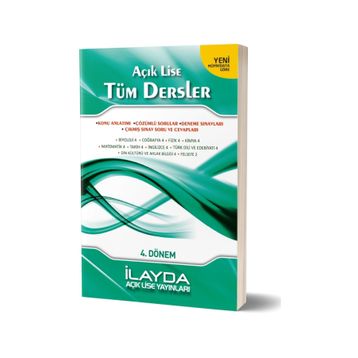 İlayda Açık Öğretim Lisesi 4. Dönem Tüm Dersler Yardımcı Ders Kitabı