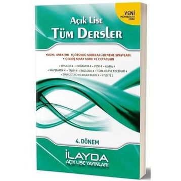 İlayda Açık Öğretim Lisesi 4. Dönem Tüm Dersler Yardımcı Ders Kitabı