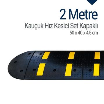 İleri Trafik 2 m Kauçuk Hız Kesici Set Kapaklı Yol Kasisi