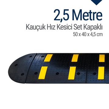 İleri Trafik 2,5 m Kauçuk Hız Kesici Set Kapaklı Yol Kasisi