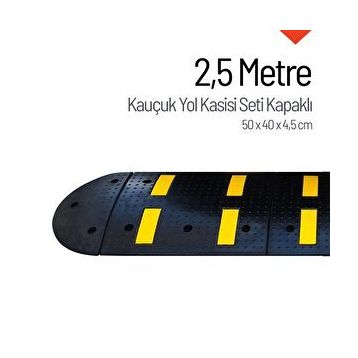 İleri Trafik 2,5 m Kauçuk Hız Kesici Set Kapaklı Yol Kasisi