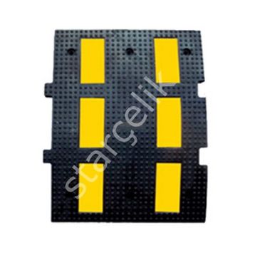 İleri Trafik 50 x 60 x 4,5 cm Kauçuk Hız Kesici 6 Bantlı Yol Kasisi