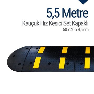 İleri Trafik 5,5 m Kauçuk Hız Kesici Set Kapaklı Yol Kasisi