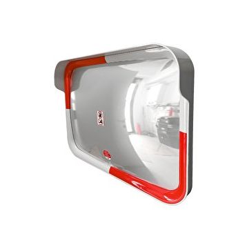 İleri Trafik 60x80 cm Beyaz-Kırmızı Tümsek Ayna Trafik Otopark Aynası