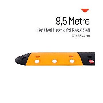 İleri Trafik Eko Oval Plastik Hız Kesici Set 9,5 m Yol Kasisi