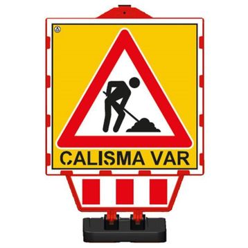 İleri Trafik Katlanır Uyarı Levhalı Bariyer