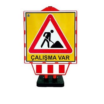 İleri Trafik Katlanır Uyarı Levhalı Bariyer