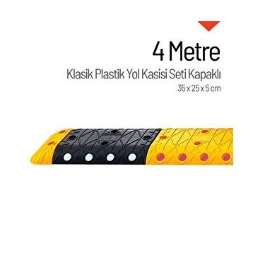 İleri Trafik Klasik Hız Kesici Set Kapaklı Plastik 4 m Yol Kasisi