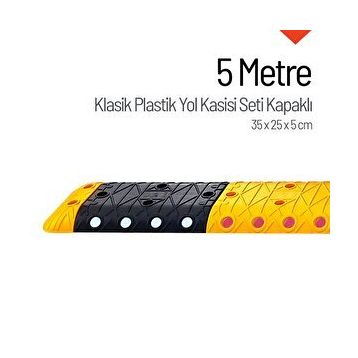 İleri Trafik Klasik Hız Kesici Set Kapaklı Plastik 5 m Yol Kasisi