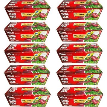 İlka 10 Paket 30 cm 500 mt Şeffaf Mutfak Rulo Streç Film Folyo