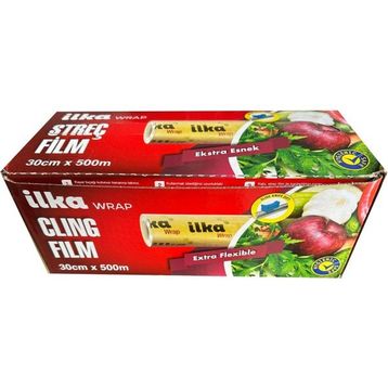 İlka 30 cm 500 mt Şeffaf Mutfak Rulo Streç Film Folyo