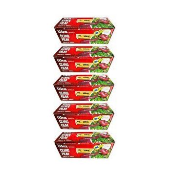 İlka 5 Paket 30 cm 500 mt Şeffaf Mutfak Rulo Streç Film Folyo