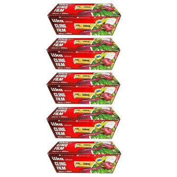 İlka 5 Paket 30 cm 500 mt Şeffaf Mutfak Rulo Streç Film Folyo