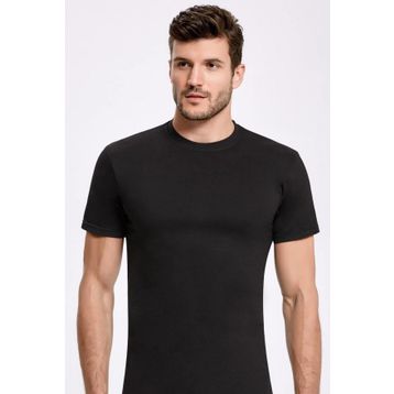 İlke İç Giyim Siyah Bisiklet Yaka Erkek T-Shirt