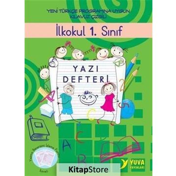 İlkokul 1. Sınıf Yazı Defteri-Dik Temel Harflerle - Yuva Yayınları Komisyon