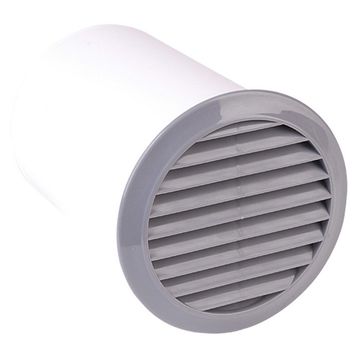 İloz 100 mm Çap Gri Yuvarlak Dış Duvar Izgara ve 15 cm Bağlantı Elemanı