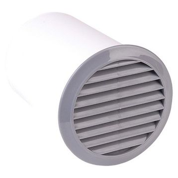 İloz 100 mm Çap Gri Yuvarlak Dış Duvar Izgara ve 15 cm Bağlantı Elemanı
