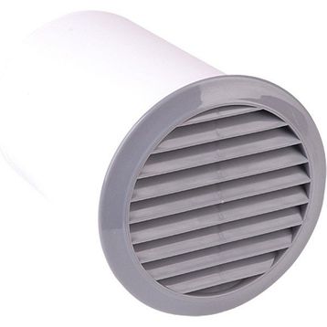 İloz 100 mm Çap Gri Yuvarlak Dış Duvar Izgara ve 15 cm Bağlantı Elemanı