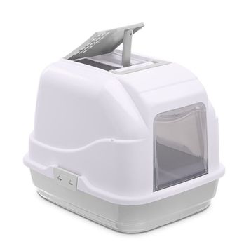 Imac Easy Cat Gri Beyaz 50x40x40 cm Kapalı Kedi Tuvaleti