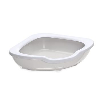 Imac Fred Bej Beyaz 51x51x15.5 cm Açık Köşe Kedi Tuvaleti
