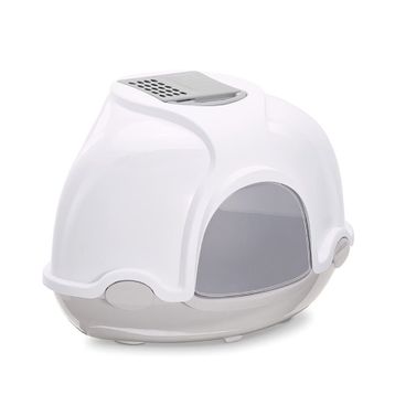 Imac Ginger Gri Beyaz 52x52x44.5 cm Kapalı Köşe Kedi Tuvaleti
