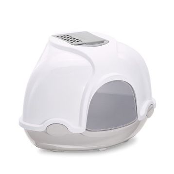 Imac Ginger Gri Beyaz 52x52x44.5 cm Kapalı Köşe Kedi Tuvaleti